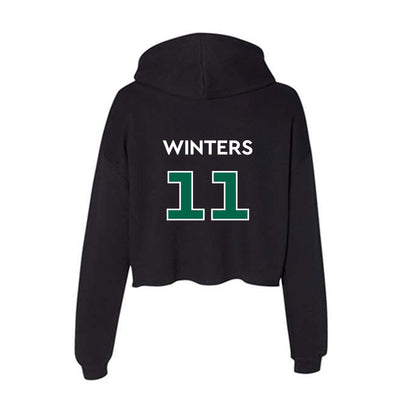 Illinois Wesleyan - NCAA Football : Deon Winters - Women's Crop Fleece Hoodie-1