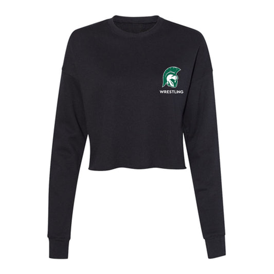 Illinois Wesleyan - NCAA Wrestling : Evan Carel - Women's Cropped Crew Fleece-0