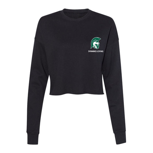 Illinois Wesleyan - NCAA Men's Swimming & Diving : Jacob Nacional - Women's Cropped Crew Fleece-0