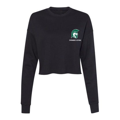 Illinois Wesleyan - NCAA Women's Swimming & Diving : Sarah Worsley - Women's Cropped Crew Fleece-0