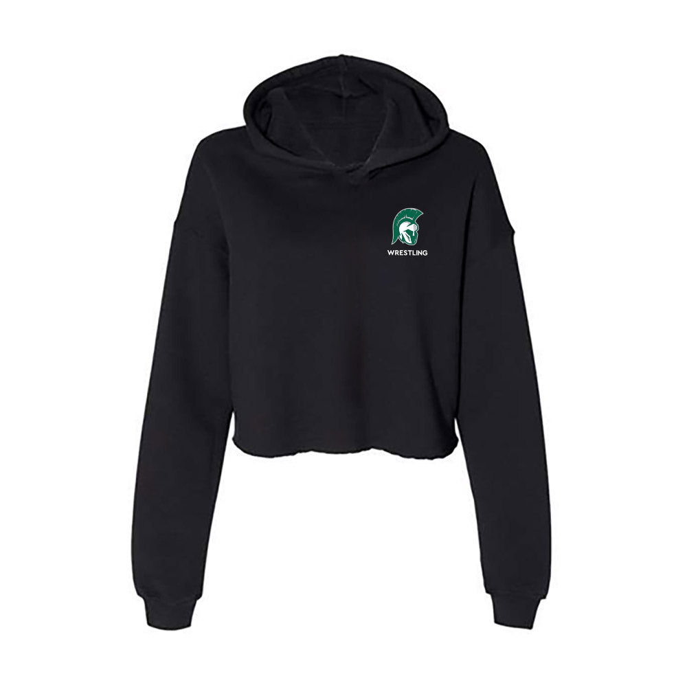 Illinois Wesleyan - NCAA Wrestling : Evan Carel - Women's Crop Fleece Hoodie-0