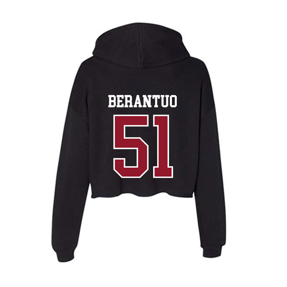 Lafayette College - NCAA Football : Maddox Berantuo - Women's Crop Fleece Hooded Sweatshirt-1