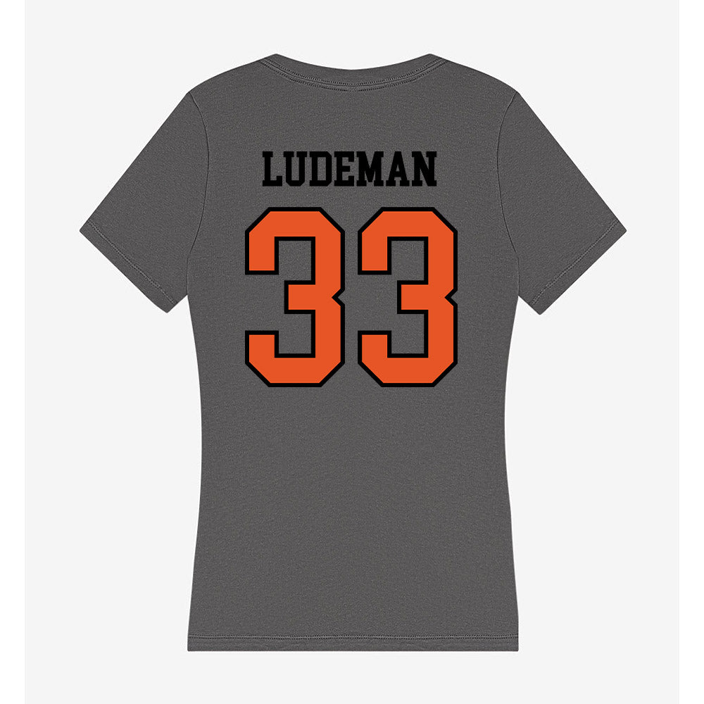 Pacific - NCAA Baseball : Matt Ludeman - Women's V-Neck T-Shirt-1