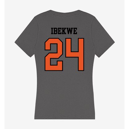 Pacific - NCAA Men's Basketball : KC Ibekwe - Women's V-Neck T-Shirt-1