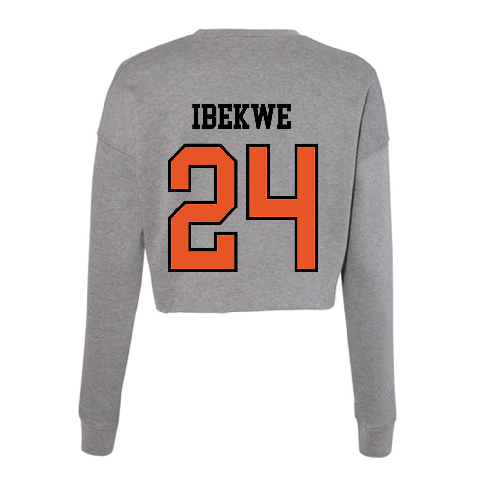 Pacific - NCAA Men's Basketball : KC Ibekwe - Women's Cropped Crew Fleece-1