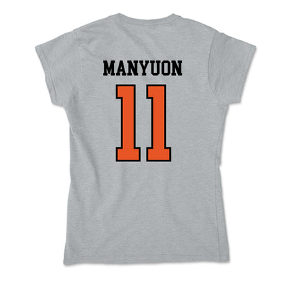 Pacific - NCAA Men's Basketball : Emmanuel Manyuon - Soft Style Women’s T-Shirt-1