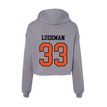 Pacific - NCAA Baseball : Matt Ludeman - Women's Crop Fleece Hoodie-1