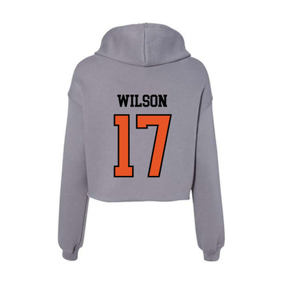 Pacific - NCAA Baseball : Brady Wilson - Women's Crop Fleece Hoodie-1