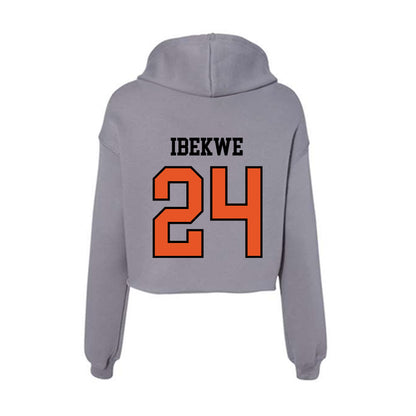 Pacific - NCAA Men's Basketball : KC Ibekwe - Women's Crop Fleece Hoodie-1