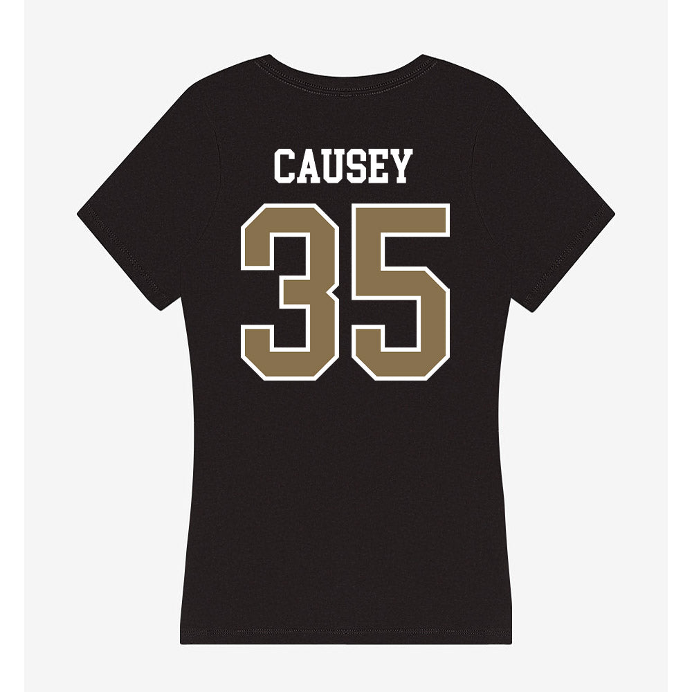 Bryant - NCAA Men's Soccer : Eric Causey - Women's V-Neck T-Shirt-1