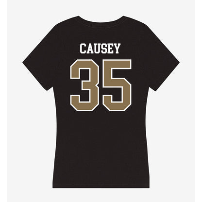Bryant - NCAA Men's Soccer : Eric Causey - Women's V-Neck T-Shirt-1