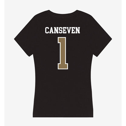 Bryant - NCAA Women's Soccer : Emily Canseven - Women's V-Neck T-Shirt-1