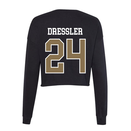 Bryant - NCAA Baseball : Justin Dressler - Women's Cropped Crew Fleece-1
