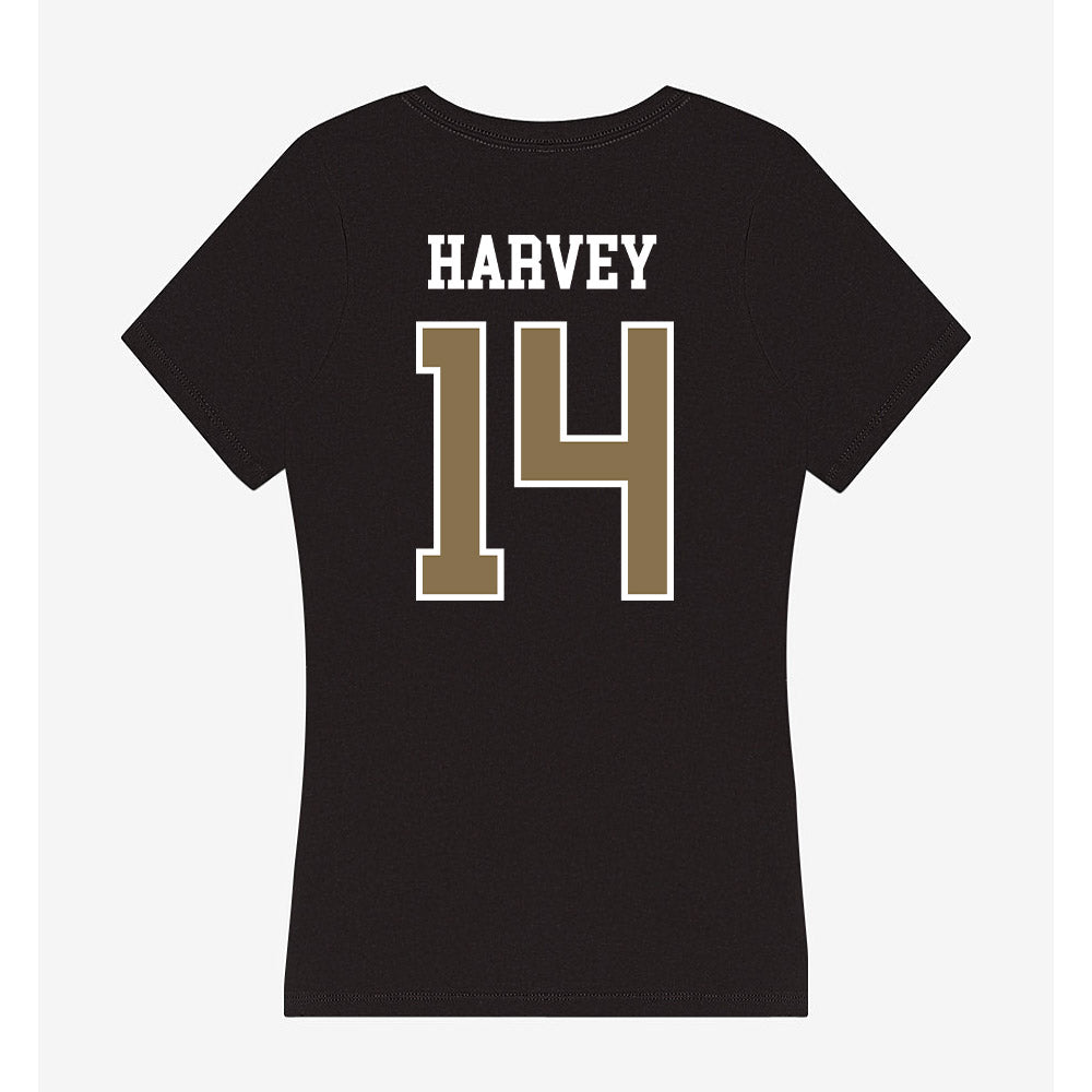 Bryant - NCAA Men's Basketball : Keegan Harvey - Women's V-Neck T-Shirt-1