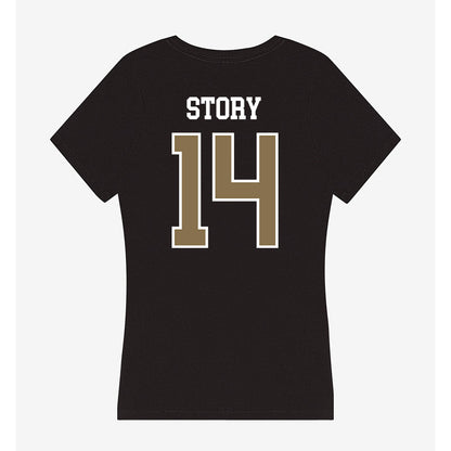Bryant - NCAA Baseball : Hudson Story - Women's V-Neck T-Shirt-1