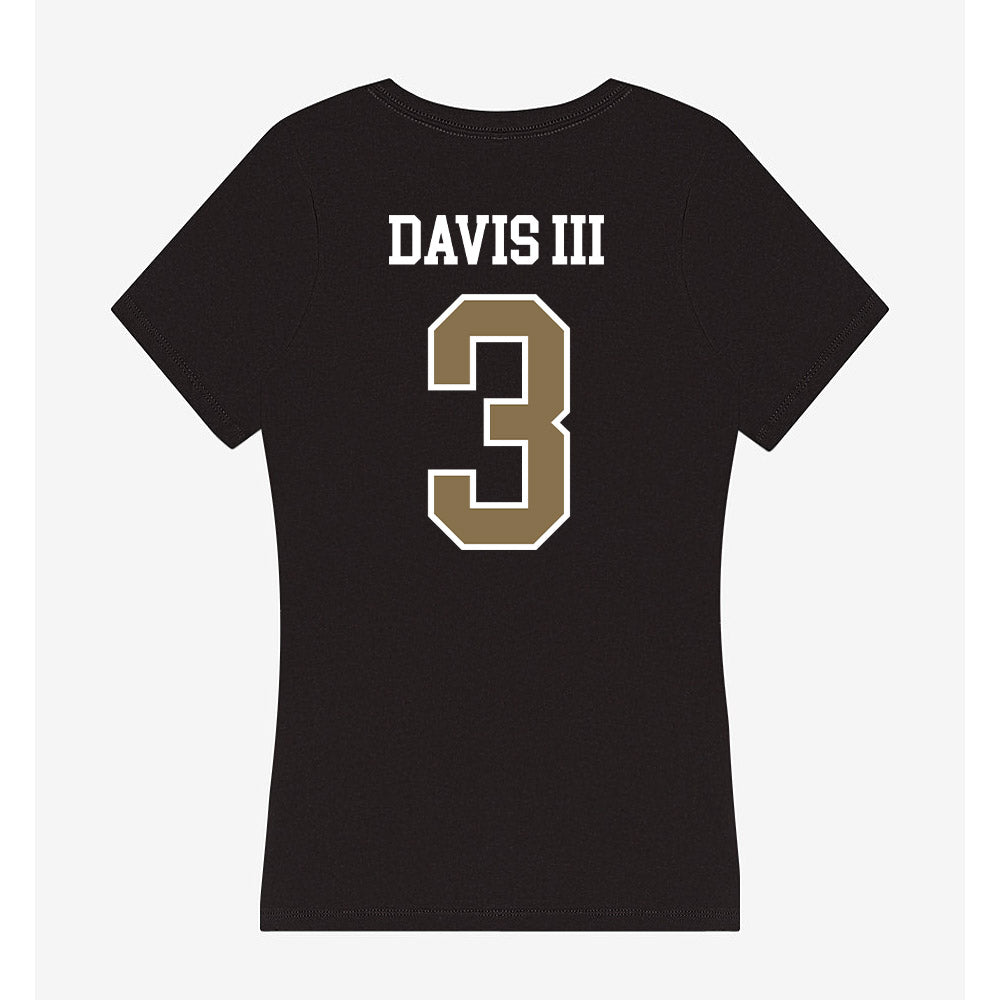 Bryant - NCAA Men's Basketball : Aaron Davis III - Women's V-Neck T-Shirt-1