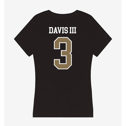 Bryant - NCAA Men's Basketball : Aaron Davis III - Women's V-Neck T-Shirt-1