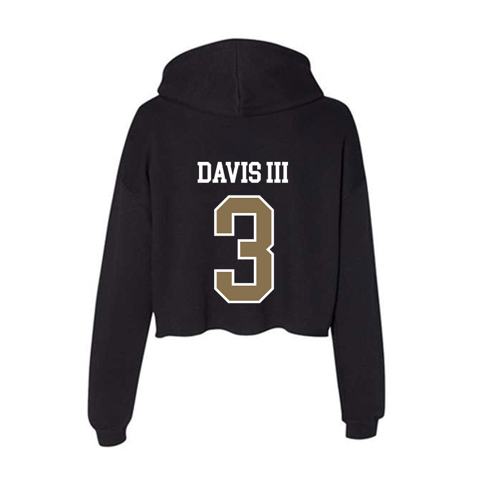 Bryant - NCAA Men's Basketball : Aaron Davis III - Women's Crop Fleece Hoodie-1