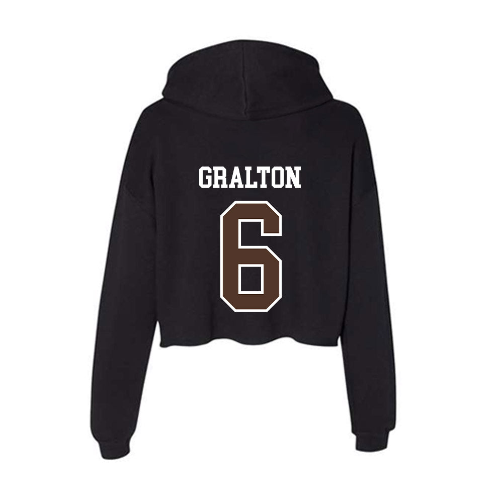 St. Bonaventure - NCAA Women's Basketball : Lola Gralton - Women's Crop Fleece Hooded Sweatshirt-1
