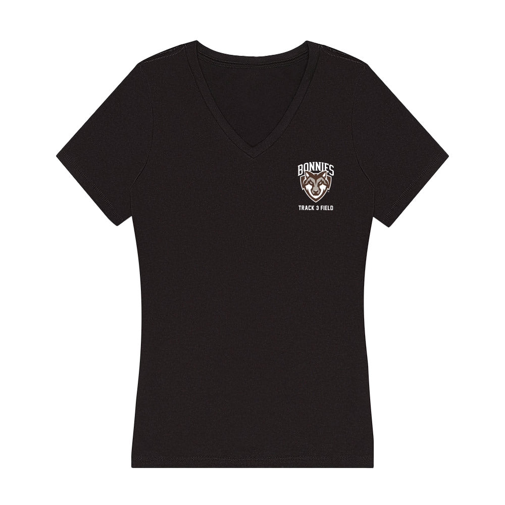 St. Bonaventure - NCAA Men's Track & Field : Cam Ogletree - Women's V-Neck T-Shirt-0