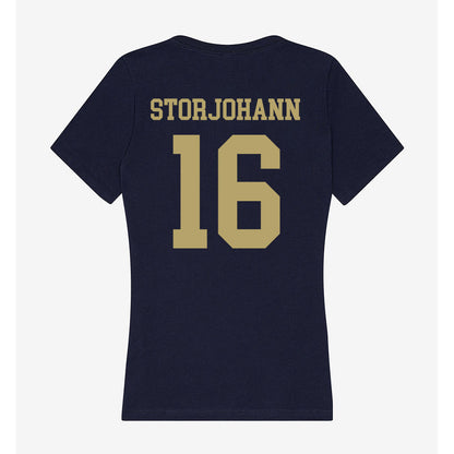 UC Davis - NCAA Baseball : Peter Storjohann - Women's V-Neck T-Shirt-1