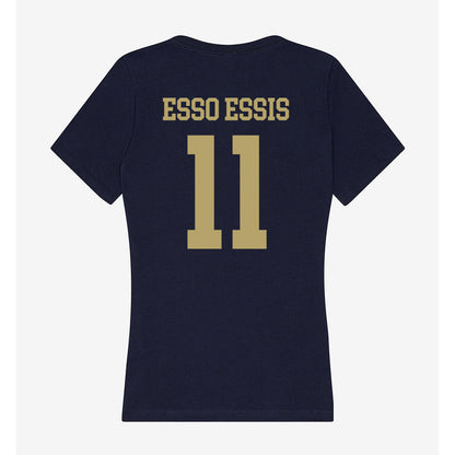 UC Davis - NCAA Men's Basketball : Ylan Esso Essis - Women's V-Neck T-Shirt-1