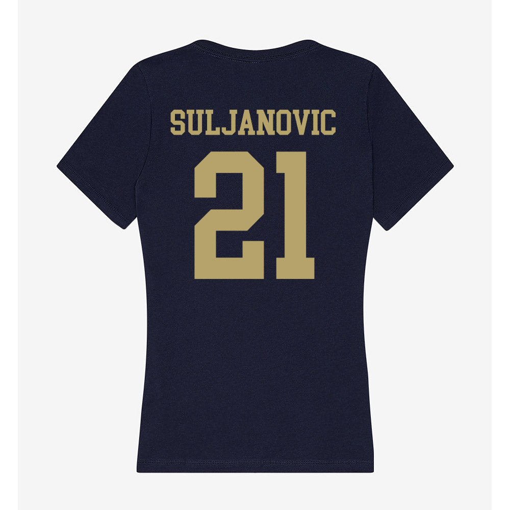 UC Davis - NCAA Men's Basketball : Omer Suljanovic - Women's V-Neck T-Shirt-1