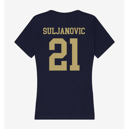 UC Davis - NCAA Men's Basketball : Omer Suljanovic - Women's V-Neck T-Shirt-1