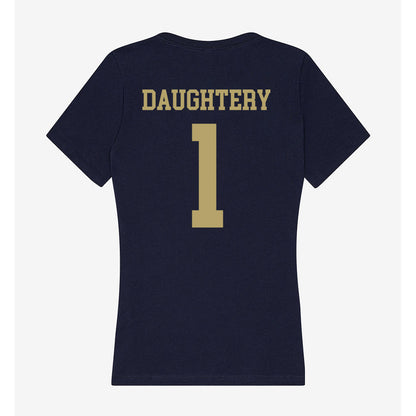 UC Davis - NCAA Men's Basketball : Carl Daughtery - Women's V-Neck T-Shirt-1