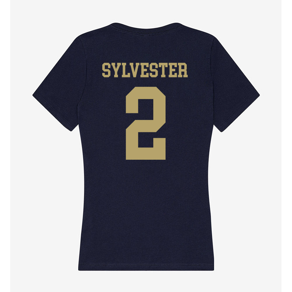 UC Davis - NCAA Football : Chauncey Sylvester - Women's V-Neck T-Shirt-1