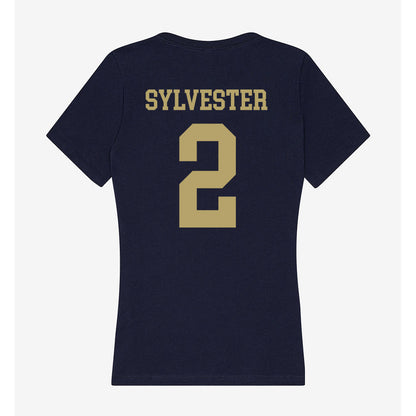 UC Davis - NCAA Football : Chauncey Sylvester - Women's V-Neck T-Shirt-1