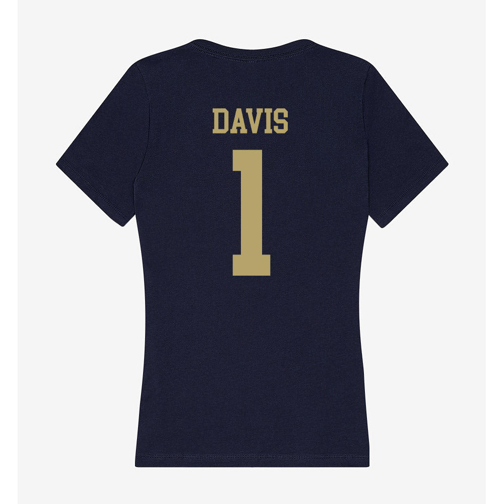 UC Davis - NCAA Women's Basketball : Carrington Davis - Women's V-Neck T-Shirt-1