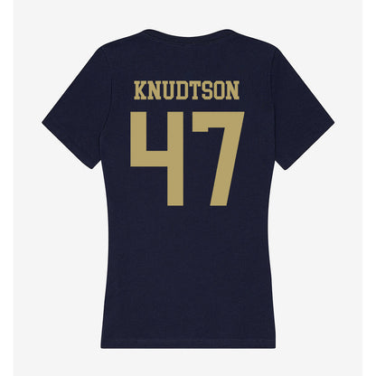 UC Davis - NCAA Football : Jack Knudtson - Women's V-Neck T-Shirt-1