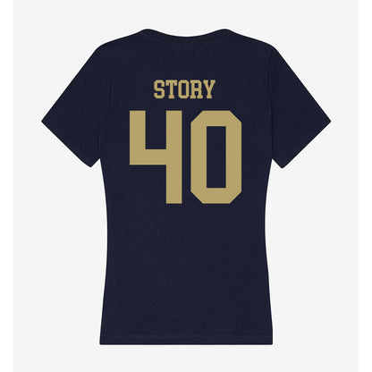 UC Davis - NCAA Baseball : Zach Story - Women's V-Neck T-Shirt-1
