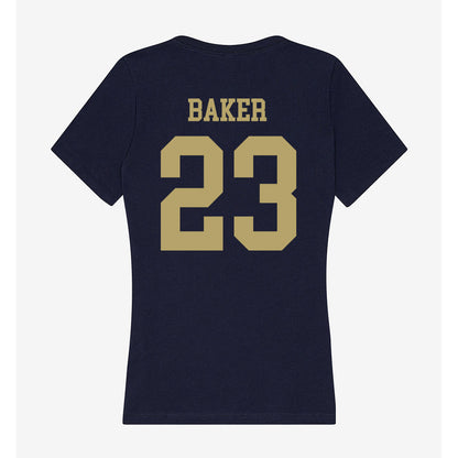 UC Davis - NCAA Women's Basketball : Victoria Baker - Women's V-Neck T-Shirt-1