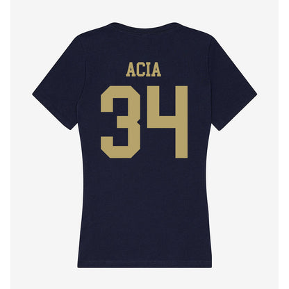 UC Davis - NCAA Football : Kai Acia - Women's V-Neck T-Shirt-1