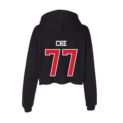 UNLV - NCAA Men's Basketball : Myles Che - Women's Crop Fleece Hoodie-1