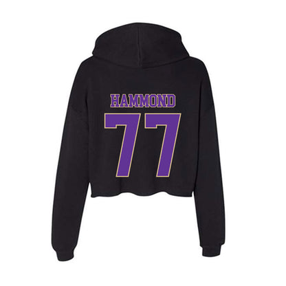 Western Carolina - NCAA Football : John Hammond - Women's Crop Fleece Hooded Sweatshirt-1
