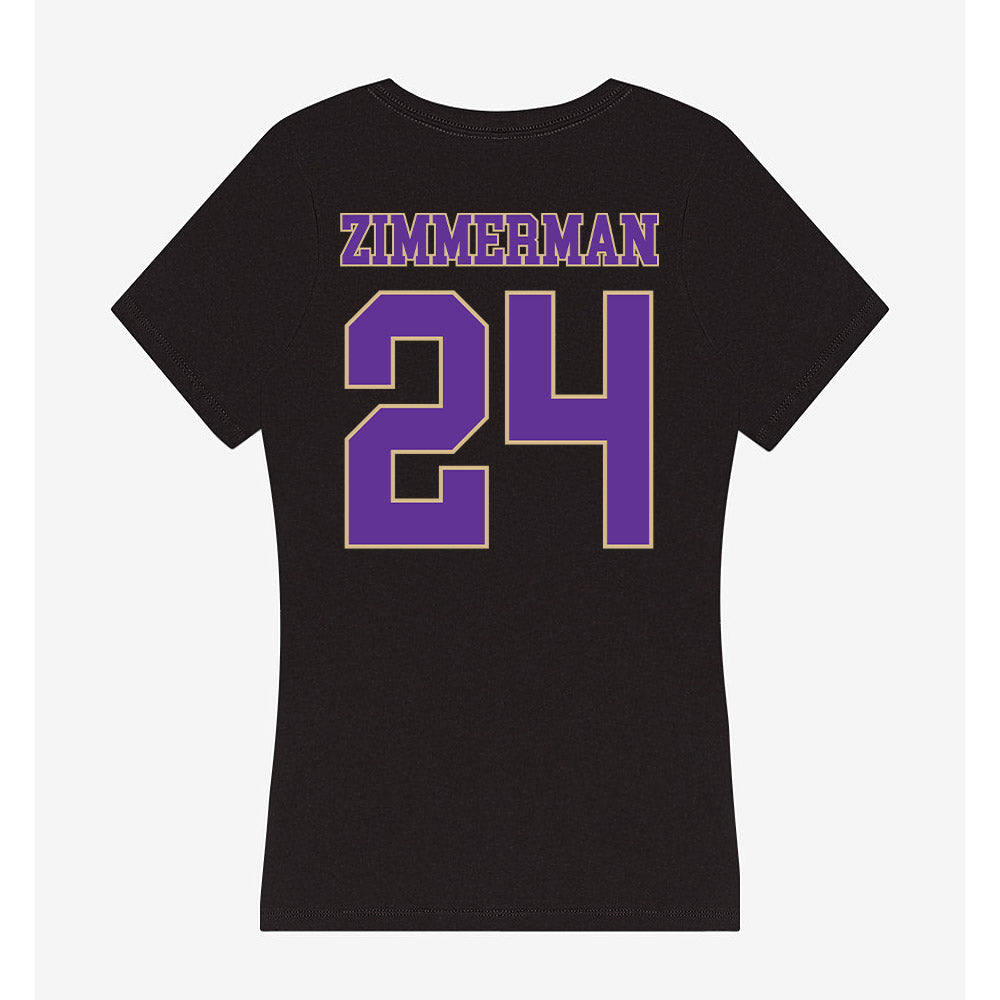 Western Carolina - NCAA Women's Basketball : Justice Zimmerman - Women's V-Neck T-Shirt-1