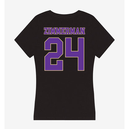 Western Carolina - NCAA Women's Basketball : Justice Zimmerman - Women's V-Neck T-Shirt-1