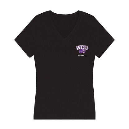 Western Carolina - NCAA Football : Marcus Striggles - Women's V-Neck T-Shirt-0