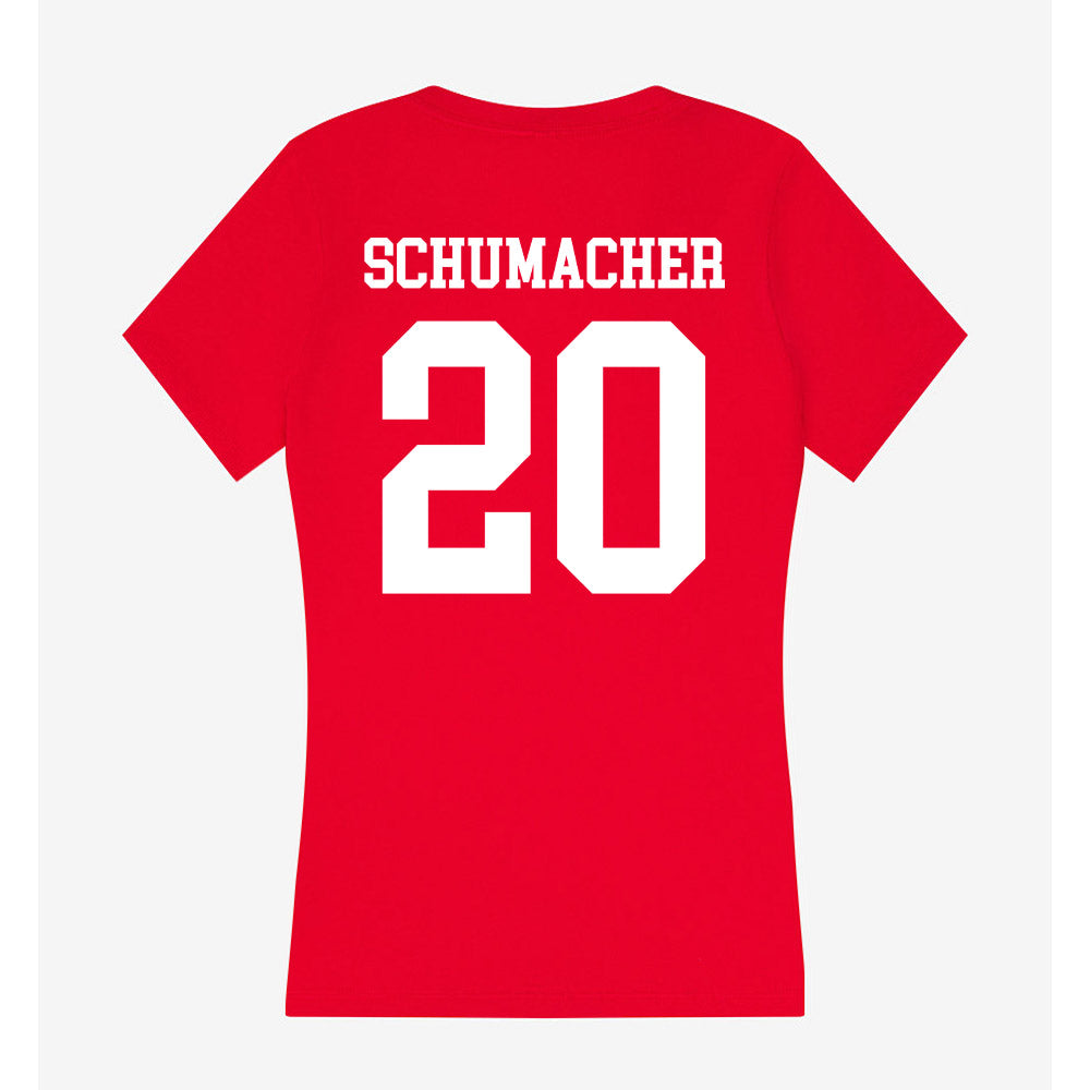 Bradley - NCAA Baseball : Jaxon Schumacher - Women's V-Neck T-Shirt-1