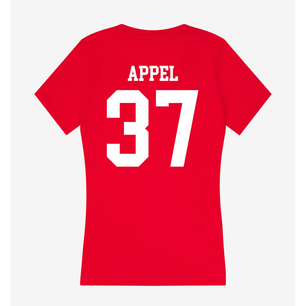 Bradley - NCAA Baseball : Brady Appel - Women's V-Neck T-Shirt-1