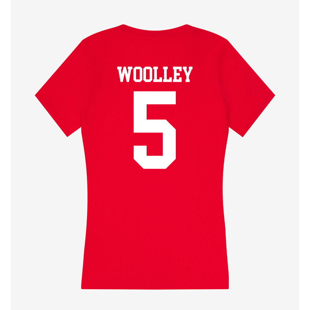 Bradley - NCAA Men's Soccer : Dom Woolley - Women's V-Neck T-Shirt-1