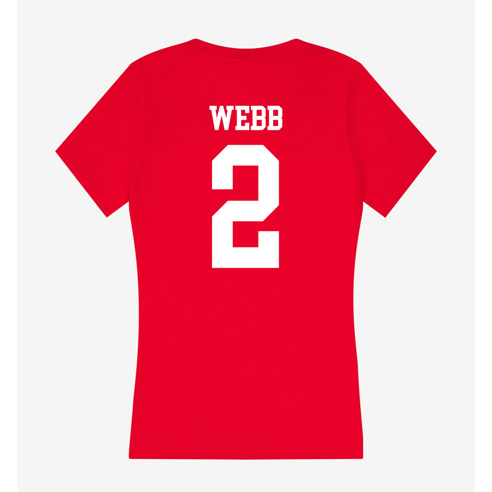 Bradley - NCAA Softball : Hailey Webb - Women's V-Neck T-Shirt-1