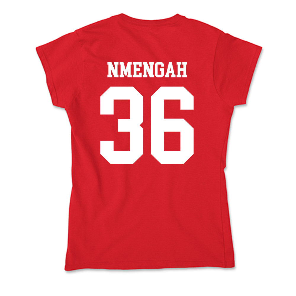 Bradley - NCAA Men's Soccer : Franc Nmengah - Soft Style Women’s T-Shirt-1