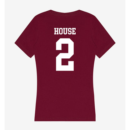 SIU Carbondale - NCAA Men's Basketball : Quelron House - Women's V-Neck T-Shirt-1