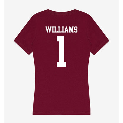 SIU Carbondale - NCAA Football : DJ Williams - Women's V-Neck T-Shirt-1