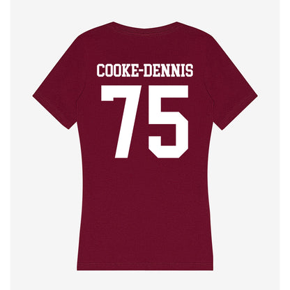 SIU Carbondale - NCAA Football : Tristan Cooke-Dennis - Women's V-Neck T-Shirt-1