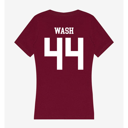SIU Carbondale - NCAA Football : Miles Wash - Women's V-Neck T-Shirt-1